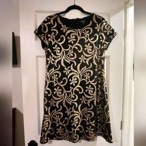 Black & gold sequin cocktail dress
